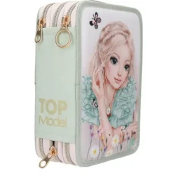 Sale DEPESCHE TOPModel 3 Fach Federtasche mit Stickerei SUMMER FEELING