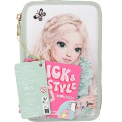 Sale DEPESCHE TOPModel 3 Fach Federtasche mit Stickerei SUMMER FEELING
