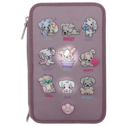 Clearance DEPESCHE TOPModel 3 Fach Federtasche LED Hunde Stimmungsbarometer