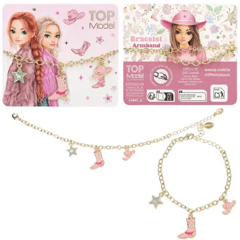 Hot DEPESCHE TOPModel Armband mit Charms COWGIRL