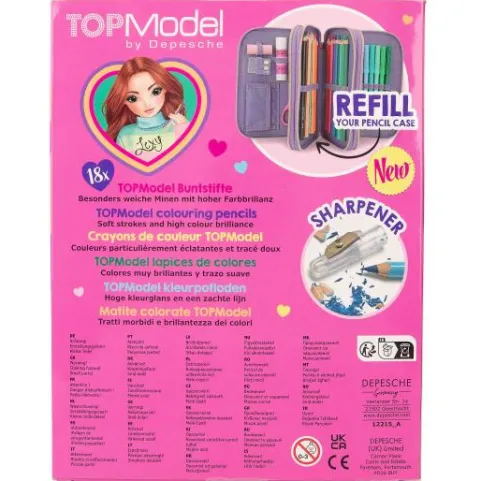 Hot DEPESCHE TOPModel 18er Buntstifte-Set mit Anspitzer