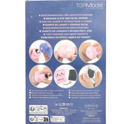 Outlet DEPESCHE TOPModel Waschhandschuh & Gesichtsschwamm Set BEAUTY and ME